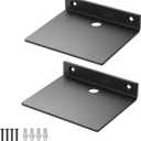 Small Wall Shelf,3.0mm Aluminum Alloy Small Floating Shelf,for Bathroom, Bedroom, Living Room, Kitchen,Office(5 Inch Black, Set of 2)