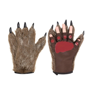 haozaikeji Halloween Costume Animal Paw Gloves Hairy Bear Wolf Gorilla Claws Role Play Themed Party Costume Gloves