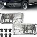 Fog Lights Assembly Compatible with 2007-2015 Chevy Silverado, Suburban, Tahoe, 2007-2013 Avalanche, Truck Fog Lamp Replacement Left And Right Side (Clear Lens)