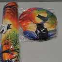 Mouse Pad with Wrist Rest Cute Black Cat Set,Qomolama 3-in-1 Wrist Support Mouse Pad Set,Gaming Mousepad with Anti-Skid Base,Ergonomic Mouse Pad,Memory Foam Keyboard Gel Wrist Rest Anime