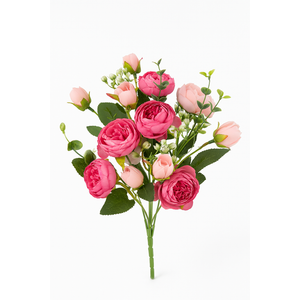 7pcs Artificial Flower Bundle – Realistic Pink Peony and Rose Bud Bouquet for Home Decor, Weddings, and Crafts