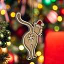 6 x Cat Butt Ornament - Cat Butthole Ornamentsfor Tree - Unique Laser-Cut Wood Gift for Kitten Lovers - 2026 Christmas Ornament for Kitty Lovers