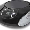 GPX, Inc. Portable Top-Loading CD Boombox with AM/FM Radio and 3.5mm Line in for MP3 Device - Black (Pack of 1)