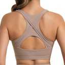 RUNNING GIRL High Impact Sports Bras for Women High Support Womens Sports Bra Racerback Workout Running Bra (Brown, L)
