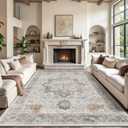 Rugland 8x10 Area Rugs for Living Room, Vintage Washable Area Rug, Taupe