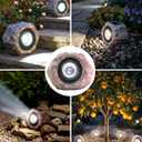 4 Pack Solar Rock Lights Outdoor, Angle Adjustable Solar Lights Outdoor Waterproof, LED Solar Garden Lights, Auto On/Off Landscape Lighting for Yard Pathway Patio Flower Bed - White Glow (Stone Brown)