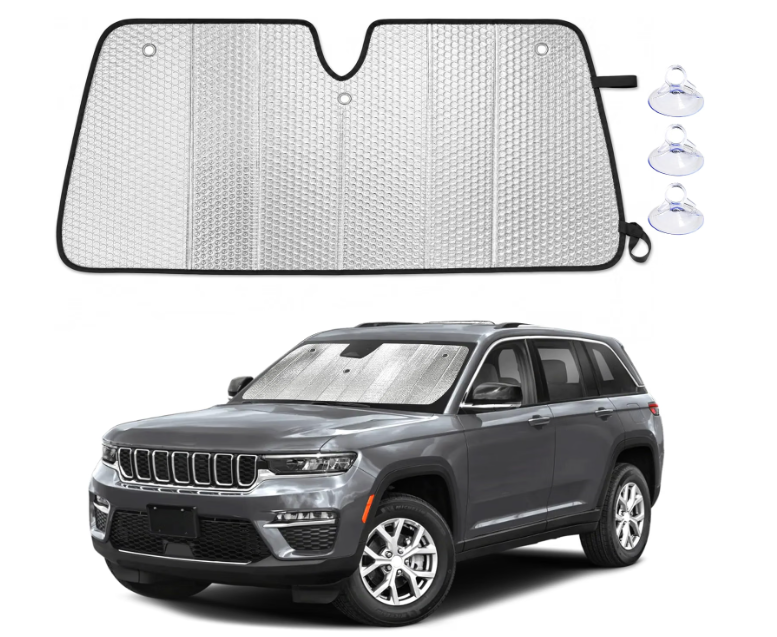 EcoNour Foldable Sun Shade Fit for Jeep Cherokee 2011-2024 2025 2026
Accordion Windshield Sun Shade, Front Car Window Shades Sun Visor, Blocks UV Rays & Heat, Car Accessories