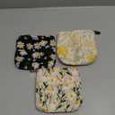 Abbylike 3 Pcs Floral Makeup Bag Corduroy Cosmetic Bag with Zipper Portable Small Pouches for Purse Toiletry Mini Pouch Cute Mini Makeup Purse for Coin Essentials Items Women(Embroidery)