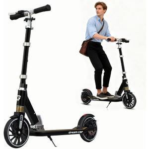 Scooter for Kids 8-12, Teens and Adults, Folding Kick Scooter with Adjustable Height, 8IN Big Wheels Scooters W/Anti-Shock Suspension, Up to 300 Lbs, Bearing ABEC9