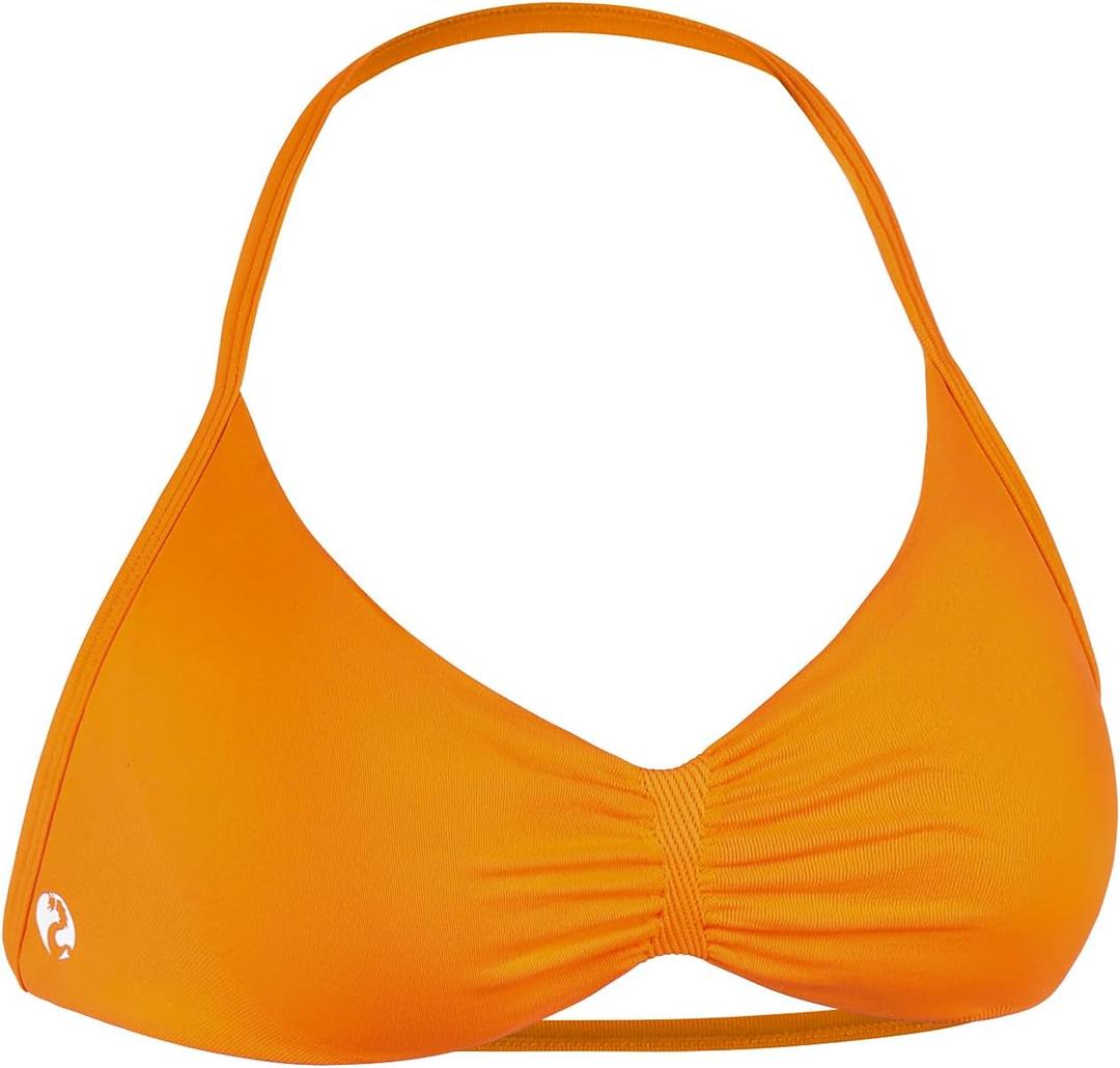 AUROLA Influence Strappy Bra Sports Bras for Women, Backless Padded Impact Strappy Bra Workout Gym Yoga with Removable Cups (Orange)
