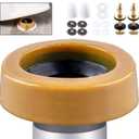 Extra Thick Toilet Wax Ring Kit Include Closet Bolts, Bolt Caps, Thick Flange and Retainer Washers, Fits 3 Inch and 4 Inch Waste Lines for Toilet Gas Odor and Watertight Sealing