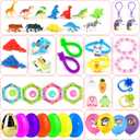 [ 6 Surprise Golden Eggs ] 100 Pack Prefilled Easter Eggs with Assorted Toys Inside, 100 Plastic Easter Eggs Fillers with Toys, Pre-filled Easter Egg Hunt Stuffed, Easter Basket Stuffers