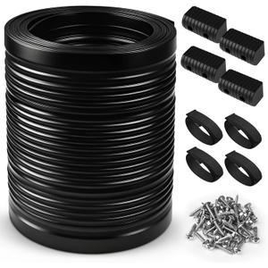 Bunk Wrap Kit Roll 16ft with Endcaps for Boat Trailer, 2"x4" Waterproof PE Synthetic Bunk Cover Replaces Carpet, Black
