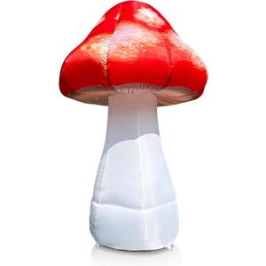 6 FT LED Inflatable Mushroom with Built‑in Fan – Outdoor Garden, Backyard, Stage, Pathway & Holiday Party Decor