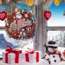 VODAPYC Christmas Santa Diamond Art Hanging Kit for Adults, DIY Double Sided Special Shaped Diamonds Art Window Pendant Ornament for Home Decor(Santa Wreath-2)