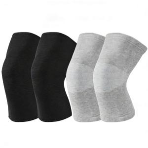 Bamboo Charcoal Compression Knee Sleeve for Runners & Arthritis - Elastic, Breathable Knee Support Pads with Warmth & Odor Control (Gray+Black) (Large)