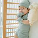 PurComfy SuperSoft Baby Mittens, Bamboo Viscose Infant Newborn Mittens for Girls Boys No Scratch Gloves 6 Pack (Rainbow Gem Blues)