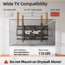USX STAR Full Motion TV Wall Mount 24 inch Studs for Most 42-86 Inch TVs, Adjustable TV Wall Mount Swivel and Tilt, Loading 110 LBS, Max VESA 600x400mm, Fits 16", 18", 24" Studs