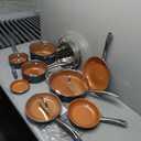 Mueller UltraClad Copper Pots and Pans Set, 14-Piece Kitchen Cookware Set, Non-Stick Coating, Aluminum Body, Includes Fry Pans, Deep Frying Pan, Sauce Pans, Dutch Oven and More