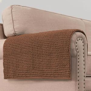 H.VERSAILTEX Plush Chenille Couch Armrest Cover 2 Packs Thick and Soft Sofa Covers Furniture Protector Cover for Pets (27.5" x 27.5", Caramel)
