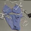 ZAFUL Bikini Sets for Women Halter Bow Decor Tiny Floral Gingham Print Swimsuit Tie Side 2 Pieces Bathing Suit Medium