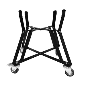 Quantfire MinMax Big Green Egg Nest, Grill Stand for Big Green Egg Accessories, Rolling Nest with Heavy Duty Locking Caster Wheels Powder Coated Steel for BGE Smoker Kamado Joe Accessories, Junior