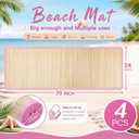 Qunclay Straw Beach Mat with Trim, 70 x 24 Inch