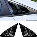 Rear Side Window Louver Shutter Air Vent Scoop Shades Blinds Cover Trim for Honda Civic Sedan 10th Gen 2016 2017 2018 2019 2020 2021 (Glossy Black)