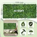 Artificial Green Boxwood Grass Wall Roll: 48"x120"40SQFT UV Protected Ivy Privacy Hedge Fence Screen for Chain Link Fences Panel Indoor,Outdoor Patio Balcony & Garden