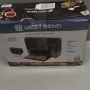 West Bend QuikServe Toaster, 2-Slice Wide-Slot Slide-Through Bread Toaster with Bagel and Gluten-Free Settings and Cool-Touch Exterior Fast Toasting, Includes Removable Serving Tray, 1400-Watts, Black