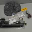 100th Day Old Man Costume 1920s Grandpa Accessories Newsboy Hat Glasses Moustache Eyebrows Pocket Watch(Vivid Style)