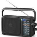 AM FM Radio with Best Reception,Bluetooth Portable AM FM Transistor,Battery Operated Radio or AC Power,Large Dial,Headphone Jack, Gifts for Seniors Elderly