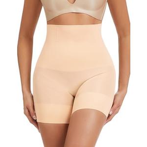 Ecogoose Tummy Control Shapewear for Women - Seamless High Waisted Body Shaper Shorts, No-Roll Under Dress Shapewear, M