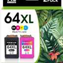 JANMORE 64 XL 64XL Black and Color Ink Cartridge Combo Pack Replacement for HP 64XL Ink Compatible for HP 7855, 7858, Envy Photo 7855 7858 7800 7100 7155 6255 7164 Inspire Tango Printers