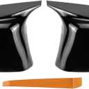 TOPUS Pair Side Mirror Cover Caps for Infiniti Q50 Q60 Q70 QX30 QX50 Q50L 2014-2020 Ox Horn Style Car Exterior Reversing Rear View Mirror Housing 963744GAOH 963734GAOH Gloss Black