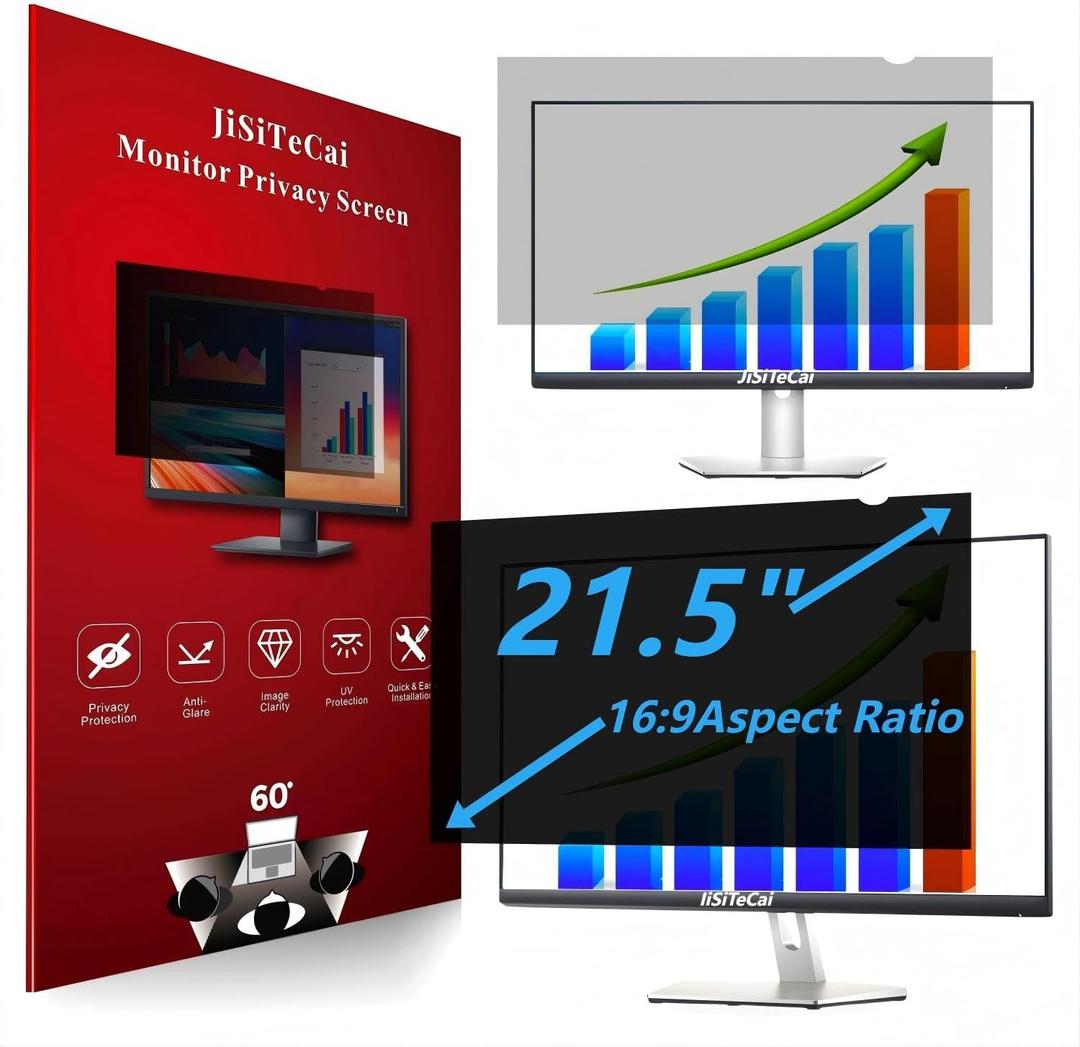 21.5 inch Computer Privacy Screen Filter for 16:9 Widescreen Display-Privacy and Anti-Glare Protection