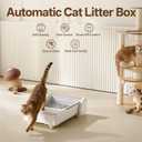 UBPET Automatic Cat Litter Box, Open-Top Self Cleaning Litter Box for Multiple Cats, Weight Sensors Safety Protection, Smart APP Control, Odor-Free Waste Disposal, Works with Bentonite Mineral Litter