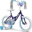 Huffy Disney Girls' Bikes, 12/16 Inch Sizes, Ages 3+ Years Old, Disney Princess, Minnie Mouse, Frozen Bicycles, Characters, Removable Training Wheels, Streamers, Easy Assembly, Durable, Safe