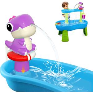 Dinosaur Battery Powered Water Table Pump Continuous Flow for Water Tables - Cordless, Rechargeable,No Damage Installation Outdoor Play Accessories for Kids (no Water Table Included)(Purple)