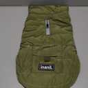 Dog Winter Puffer Jacket Waterproof, Reflective Furry Fleece Lined Dog Coats for Small Medium Dogs, Warm Snow Coat, Insulated Cold Weather Dogs Vest Jackets with Leash Hole, Olive, L (L(10-15lb, Chest:16.9"-19.3",Back:14.1"))