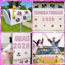 JULMELON 2026 Graduation Car Decorations, 22 Pcs Magnetic Graduation Decor Set for Car Parade Party Celebration (Pink)