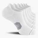 CS CELERSPORT 6 Pack Men's Running Ankle Socks with Cushion, Low Cut Athletic Tab Socks White M