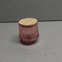 Large Pink Glass Votive Candle Holders 1 Piece, Ribbed Tealight Holders for Votives, Floating Candles Table Centerpieces Wedding Home Decor