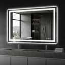 Koonmi 48"x36" LED Mirror for Bathroom, 90CRI Anti-Fog Vanity Mirror with Front and Backlight, Shatter-Proof Wall Mirror with Light, Easy Install Lighted Mirror for Modern Bathroom (IP65)