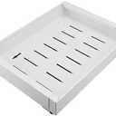 EVGATSAUTO Adjustable Cabinet Pull Out Shelf Carbon Steel Slide Drawer Organizer 3 Sideline Rails Kitchen Storage Large Capacity Easy Install Strong Quiet