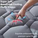 ELVEN HOME California King Mattress Pad, Quilted Fitted Cooling Mattress Cover, Pillow Top Waterproof Mattress Protector, Deep Pocket 8-21" (72x84 inch, Grey)