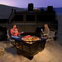 Fire Beauty Fire Pit with Stand,Smokeless Wood Burning Firepit with Ash Pan,Portable Outdoor Firepit with Cooking Grate & Poker for Camping,Backyard|L:23''xW:23''xH:19'',28.6lbs