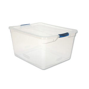 Rubbermaid Cleverstore Clear 71 Qt Plastic Storage Tote w/ Lid, 1 Pack