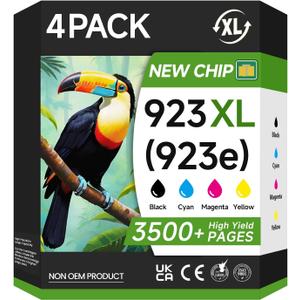 923 923XL Ink Cartridges Combo Pack Replacement for HP 923e 923 XL HP923XL HP923 for OfficeJet Pro 8120e 8125e 8130e 8135e 8138e 8139e 8120 8122 8124 8125 8130 8132 8134 8135 8138 8139 (WITH CHIP)