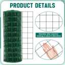 Gisafai 16 Gauge Galvanized Welded Wire Fence 4 ft x 50 ft PVC Coated Hardware Cloth, 2.36" x 2.36" Mesh, Heavy Duty Garden Fencing Roll for Chicken, Dog Yard, Deer Cattle & Animal Protection(Green)